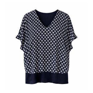 CAbi 5345 Blue Elephant Parade Blouse • Women’s Large • Casual Top